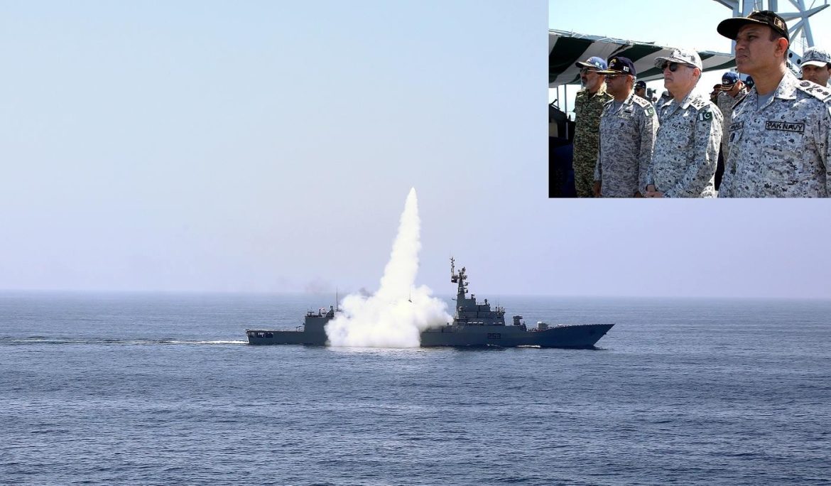 Pakistan navy conducts surface-to-air missile firing exercise in north Arabian Sea