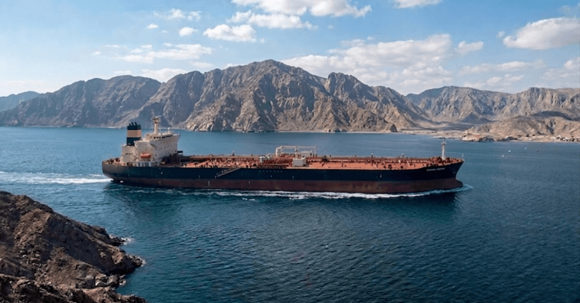 U.S.-sanctioned Iran-bound supertanker crosses Strait of Hormuz